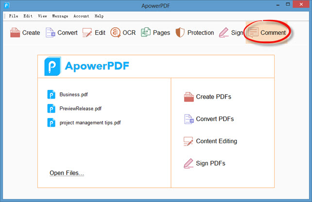 ApowerPDF interface