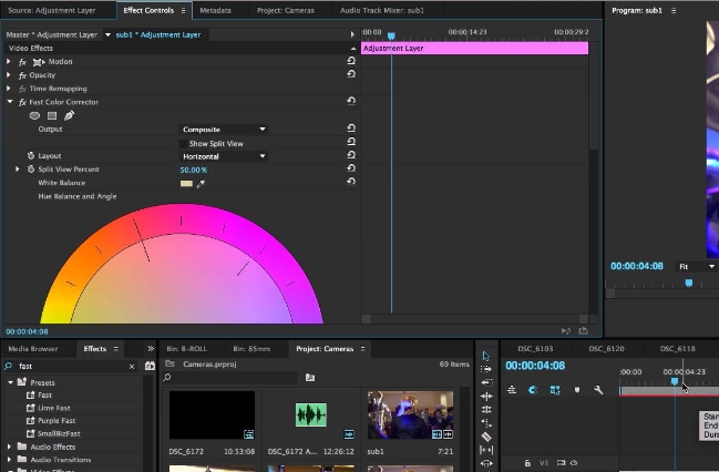 Adobe Premiere video color correction