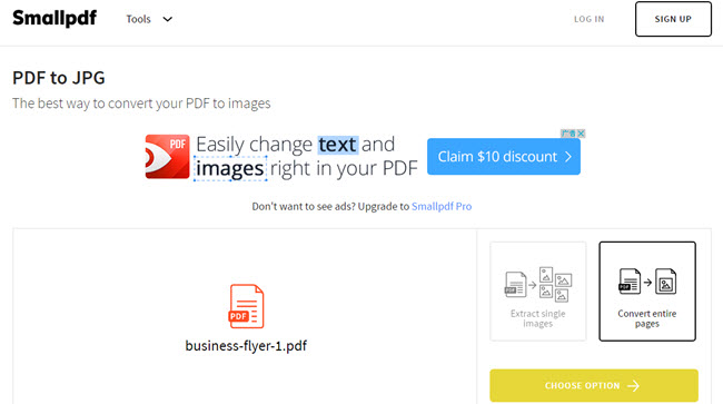 convert PDF to Image in Chrome