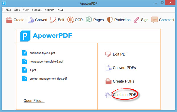 PDF combining tool