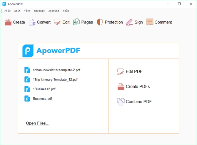 ApowerPDF interface