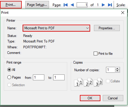 Use FireFox to save page as PDF