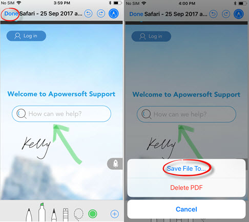 save PDF in iOS 11