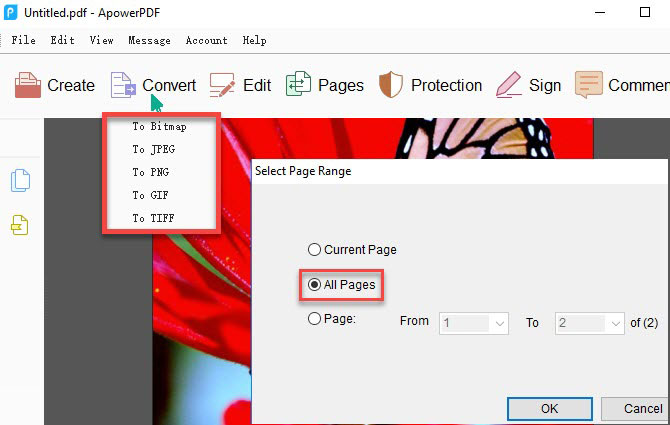 Convert PDF to JPEG via ApowerPDF