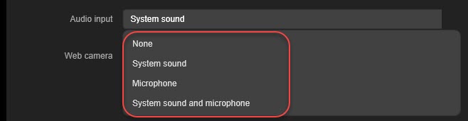 Select audio input