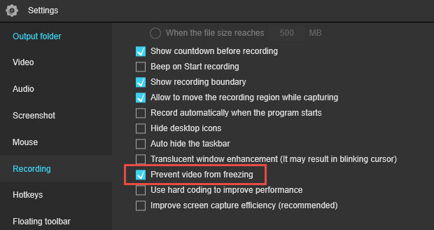 prevent video from freezing