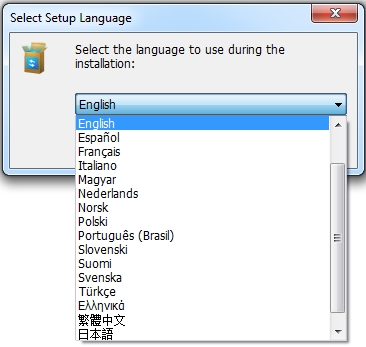 choose interface language