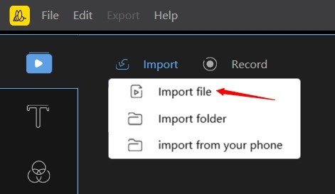 Import media file