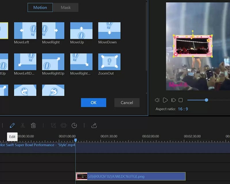 Add transition to video