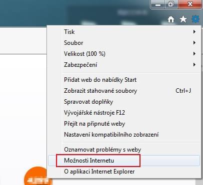 Možnost Internet