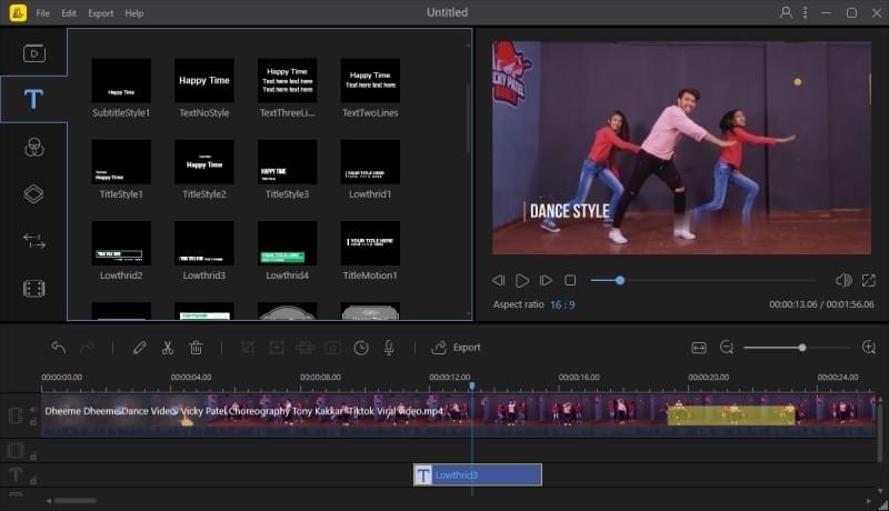 add text to dance video