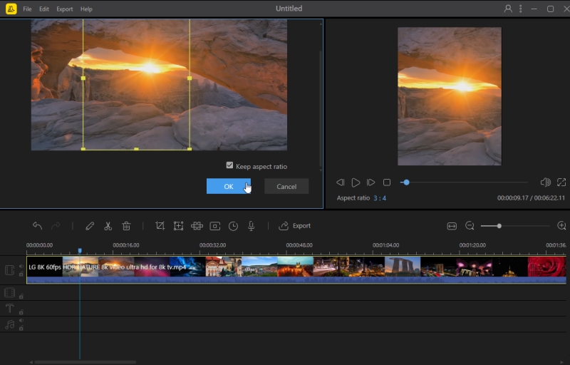 remove black bars from video with BeeCut