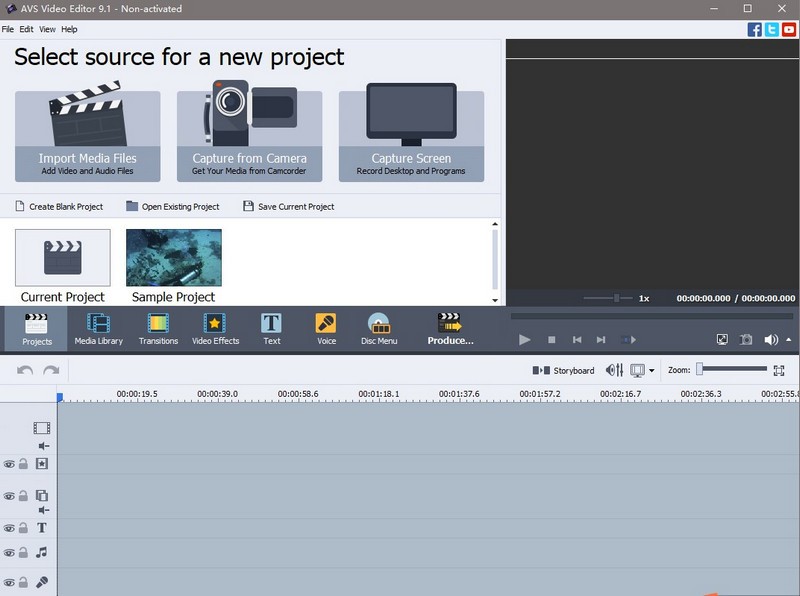 AVS video editor interface