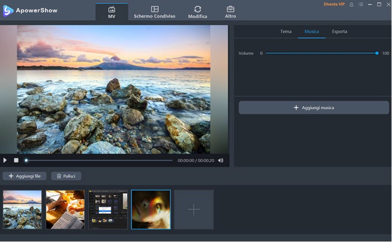 ApowerShow aggiungere musica alle immagini