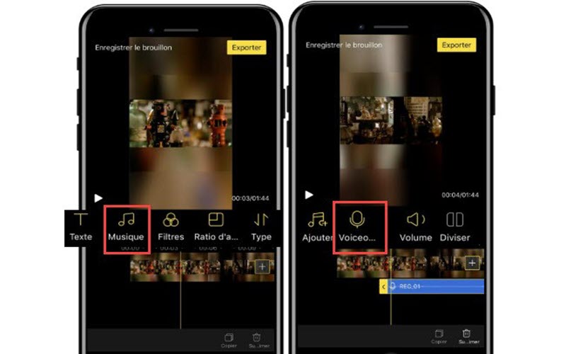 enregistrer une voix-off sur une vidéo avec beecut ios