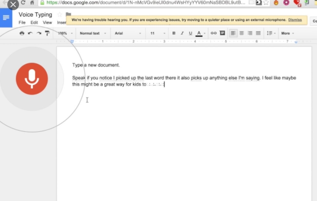 google docs typing