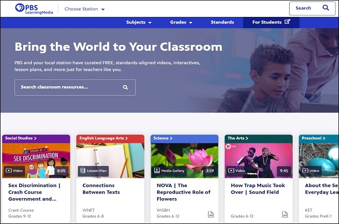 pbs learning media online resources