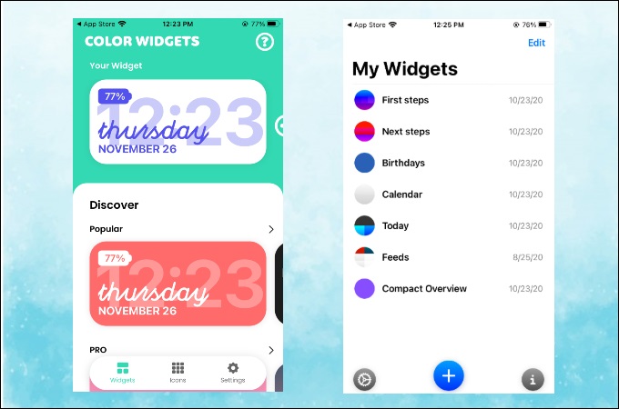 mejores widgets de iOS 14 color widget