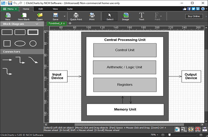 clickcharts blockdiagramm erstellen