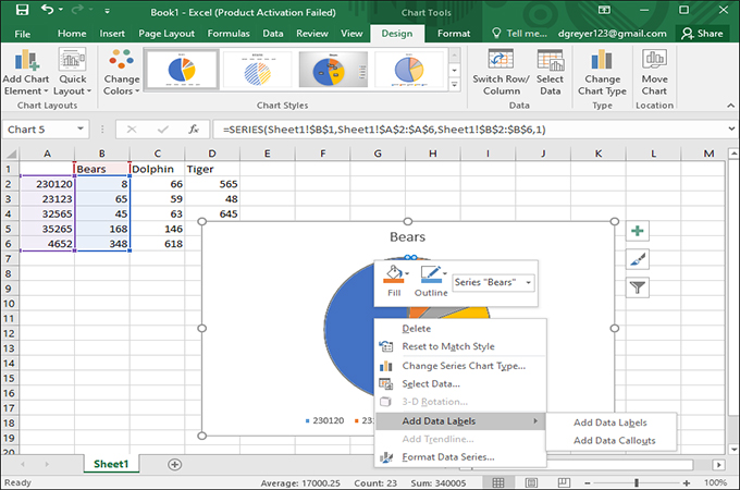 how do i make a pie chart in excel 2010