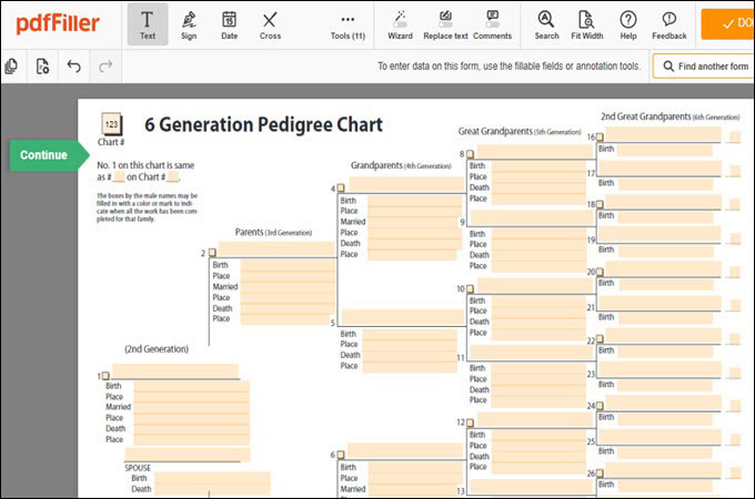interfaz de pedigrí pdffille