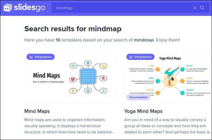 Searching Mind Map in Slidesgo