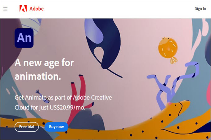 Adobe Animate free animation apps