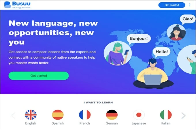 Busuu app to learn english