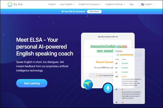 Elsa Speak app to learn english