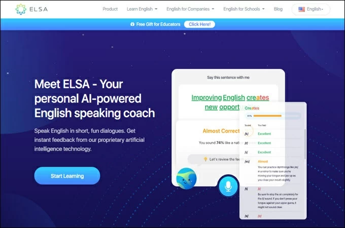 Elsa Speak app to learn english