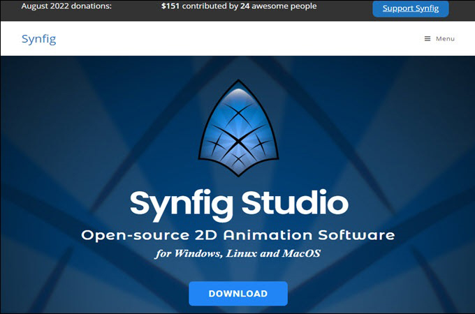 Synfig Studio free animation apps