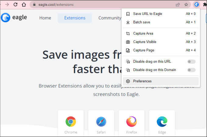 chrome extension for eagle