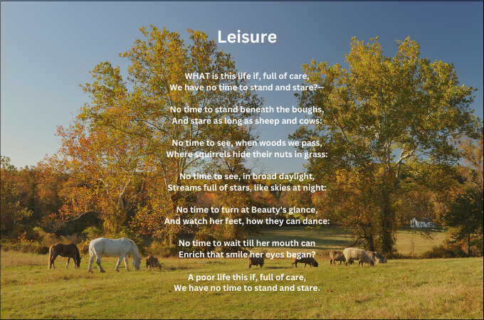 leisure poems about life