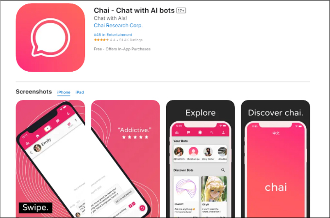 Chai Chat with AI bots