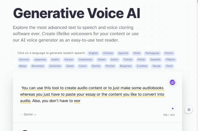 generative voice gerador de voz ai