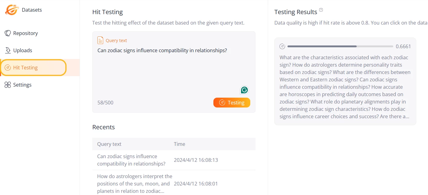 Tester des datasets