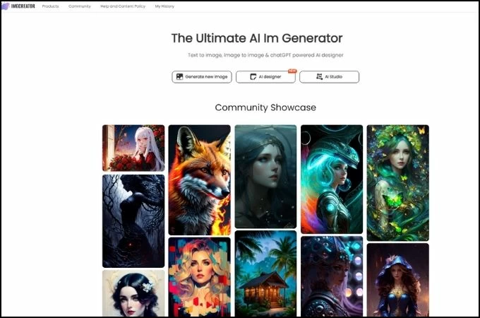 generatori di immagini ai imgcreator.ai