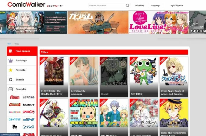 comicwalker per sito manga