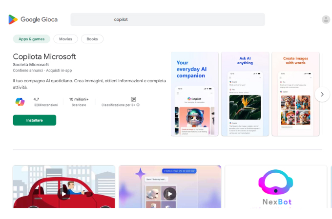 scarica copilot su google play store
