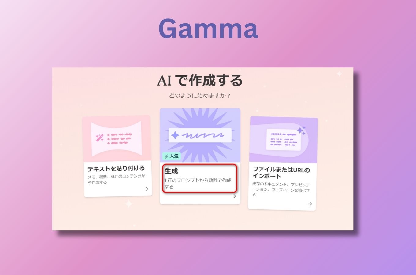 gamma ai スライド作成