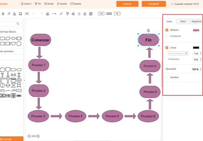 diagrama de flujo de powerpoint en gitmind