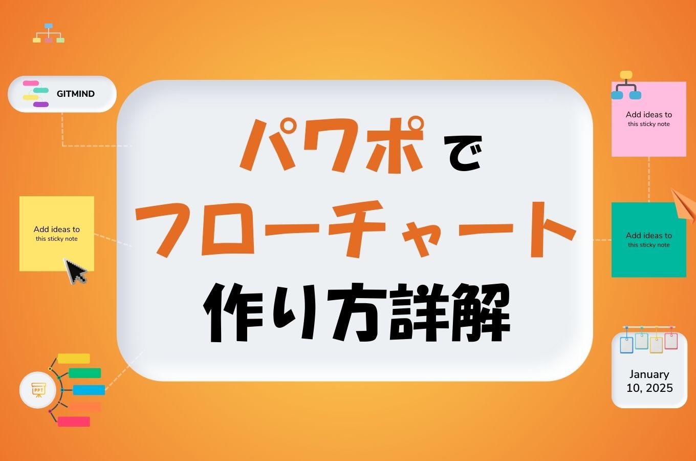 パワポでフローチャートを作る方法