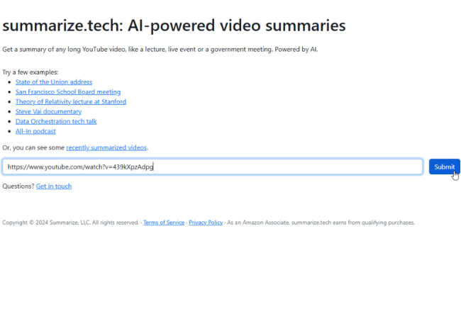 summarize tech youtube summarizer