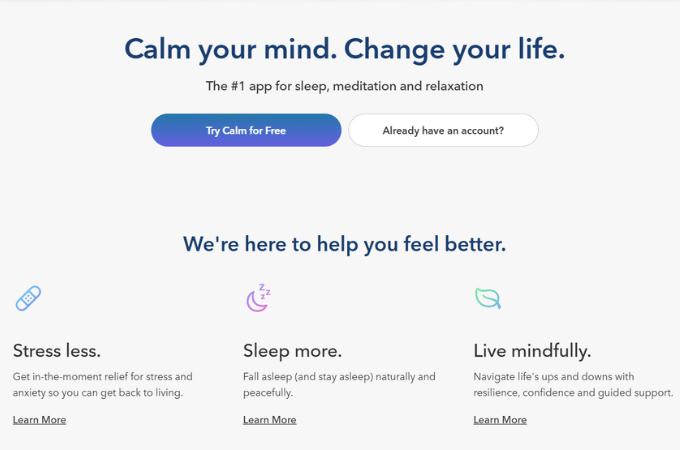 app di meditazione calma gratuita