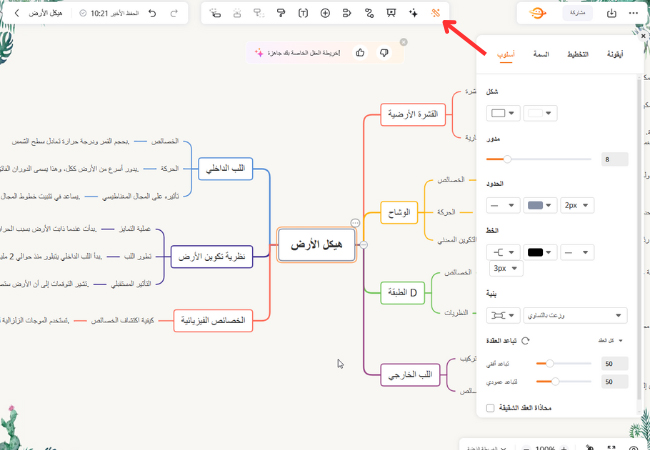 تخصيص الخريطة الذهنية