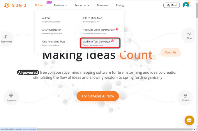 gitmind audio to text