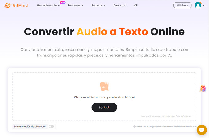 audio a texto gitmind