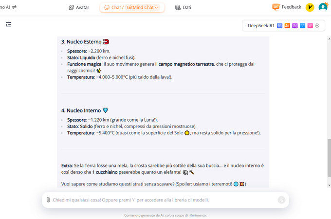 risultato della chat di deepseek ai
