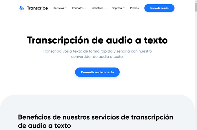 audio a texto transcribe