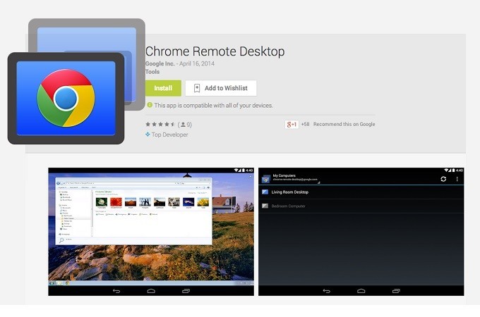 Aplicación Chrome Remote